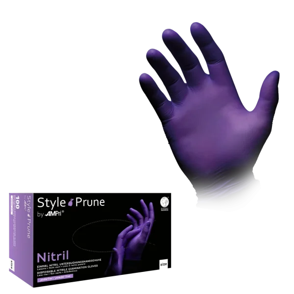 STYLE PRUNE, Nitril-Untersuchungshandschuh, puderfrei, dunkellila