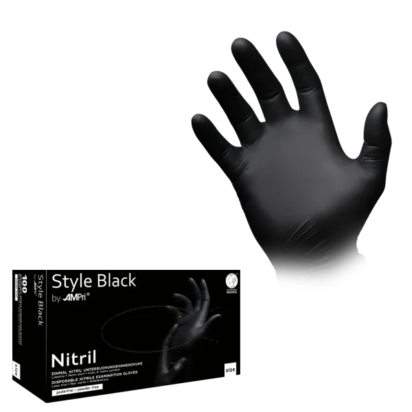 STYLE BLACK, Nitril-Untersuchungshandschuh, puderfrei, schwarz