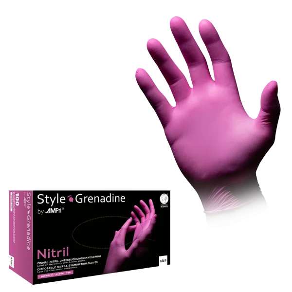 STYLE GRENADINE, Nitril-Untersuchungshandschuh, puderfrei, magenta