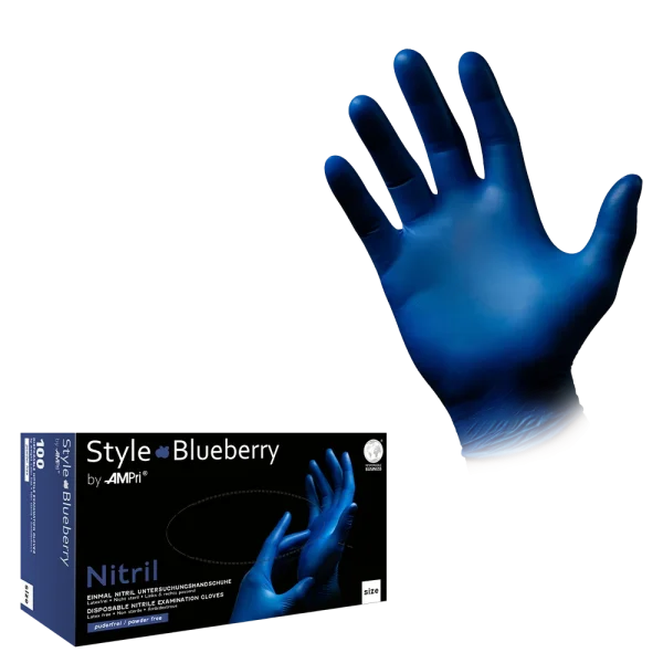 STYLE BLUEBERRY, Nitril-Untersuchungshandschuh, puderfrei, dunkelblau