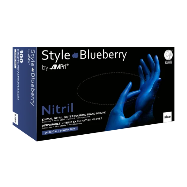 STYLE BLUEBERRY, Nitril-Untersuchungshandschuh, puderfrei, dunkelblau