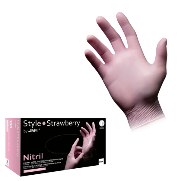 STYLE STRAWBERRY, Nitril-Untersuchungshandschuh, puderfrei, rosa