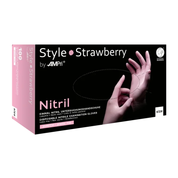 STYLE STRAWBERRY, Nitril-Untersuchungshandschuh, puderfrei, rosa