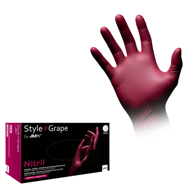 STYLE GRAPE, Nitril-Untersuchungshandschuh, puderfrei, bordeaux