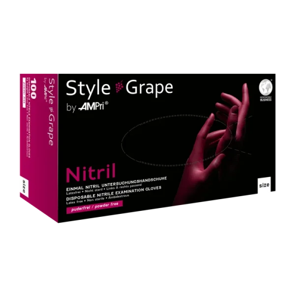 STYLE GRAPE, Nitril-Untersuchungshandschuh, puderfrei, bordeaux