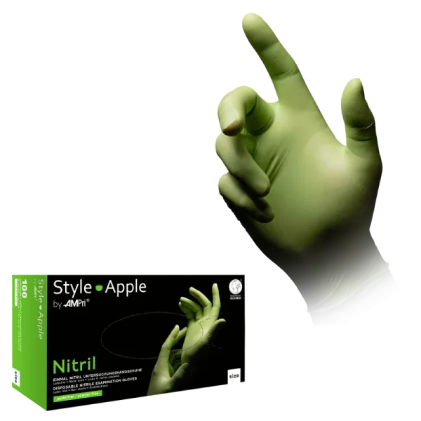 STYLE APPLE, Nitril-Untersuchungshandschuh, puderfrei, apfelgrün