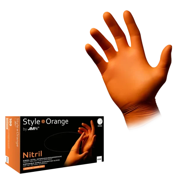 STYLE ORANGE, Nitril-Untersuchungshandschuh, puderfrei, orange