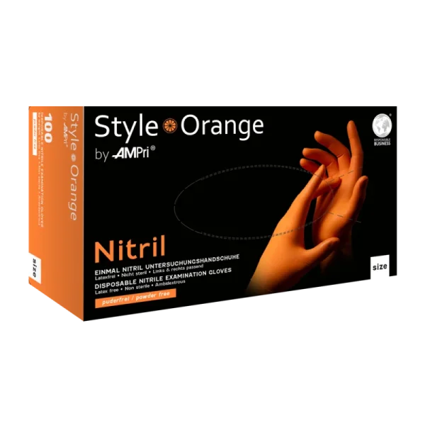 STYLE ORANGE, Nitril-Untersuchungshandschuh, puderfrei, orange