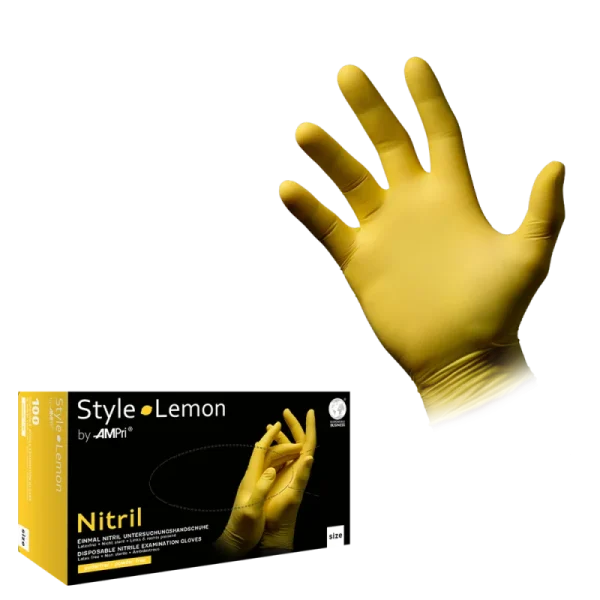 STYLE LEMON, Nitril-Untersuchungshandschuh, puderfrei, gelb