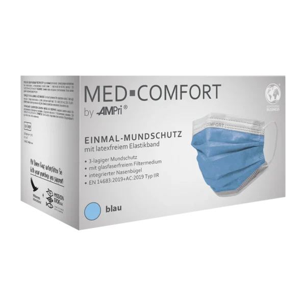 MED-COMFORT Mundschutz 3-lg. TYP IIR mit Elastikband