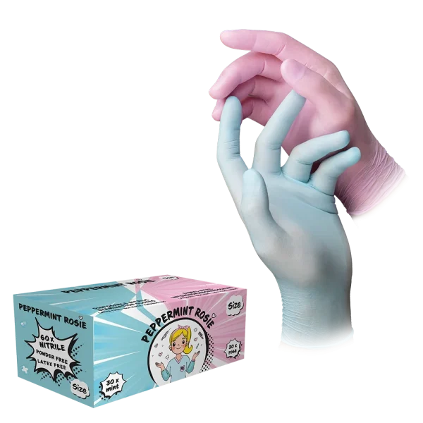 Nitrilhandschuhe, Farbenmix mint & rosa