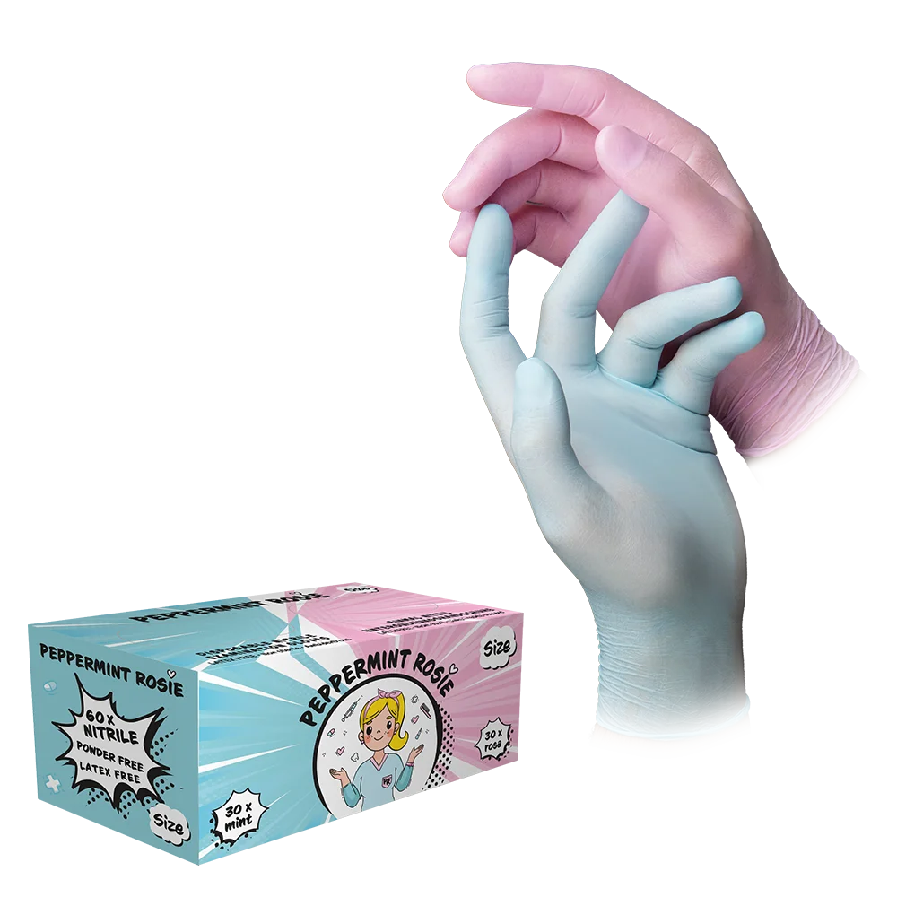 Nitrilhandschuhe, Farbenmix mint & rosa